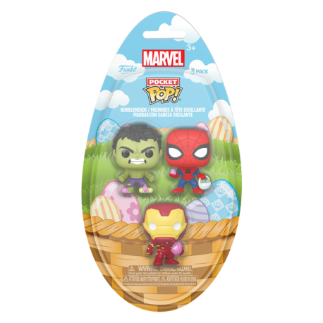 Marvel Comics - The Hulk, Spider-Man & Iron Man (Easter) Pocket Pop! Vinyl Figure 3-Pack