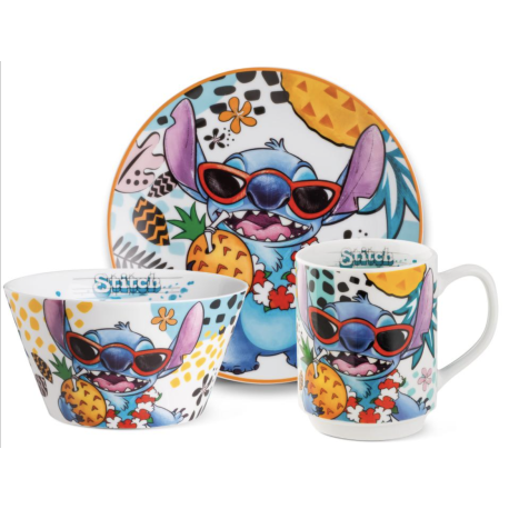 Disney Lilo & Stitch - Plate + Mug + Bowl Giftset - White