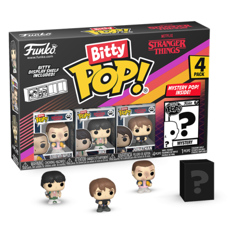 Stranger Things - Eleven with Waffles, Mike, Jonathan & Mystery Bitty Pop! Vinyl Figure 4-Pack