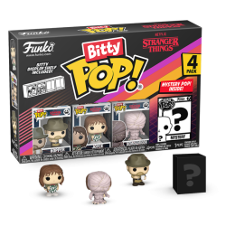 Stranger Things - Hopper, Joyce, Demogorgon (Closed Face) & Mystery Bitty Pop! Vinyl Figure 4-Pack