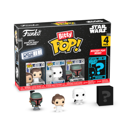 Star Wars: The Empire Strikes Back - Princess Leia, Snowtrooper, Boba Fett & Mystery Bitty Pop! Vinyl Figure 4-Pack