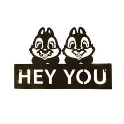 Metal door sign LED - Chip & Dale Hey You