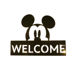 Metal door sign LED - Mickey Mouse Welcome