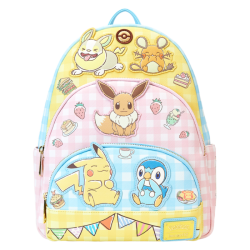 Loungefly Pokemon - Cafe Triple Pocket 12" Faux Leather Mini Backpack