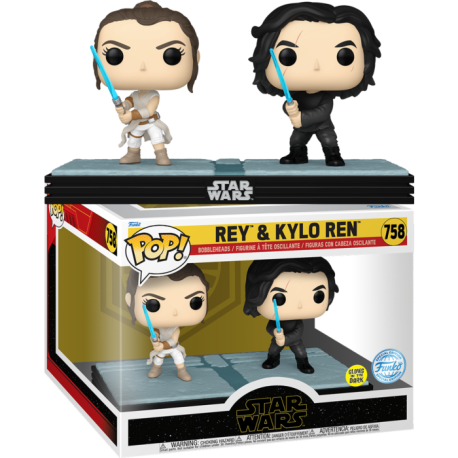 Funko Pop 758 Rey & Kylo Ren (Special Edition)(Glow-in-the-Dark), Star Wars