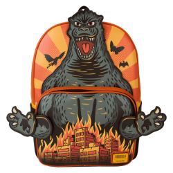 Loungefly Godzilla - Burning City Cosplay 18" Faux Leather Backpack