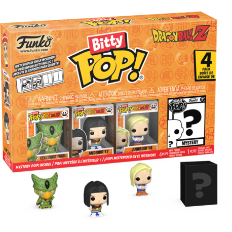Dragon Ball Z - Cell (First Form), Android 17, Android 18 & Mystery Bitty Pop! Vinyl Figure 4-Pack