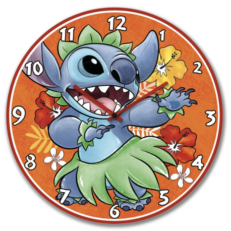 Disney Clock Stitch Orange 35 cm
