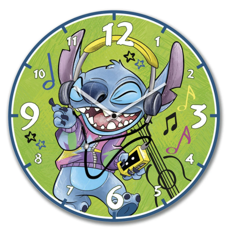Disney Clock Stitch Green 35 cm