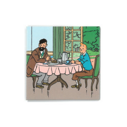 Tintin Magnet-Tintin/Haddock Breakfast