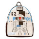 Loungefly Star Wars - The Power of the Force R2-D2 Astromech Droid Light Up 10" Faux Leather Mini Backpack