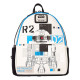Loungefly Star Wars - The Power of the Force R2-D2 Astromech Droid Light Up 10" Faux Leather Mini Backpack