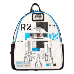 Loungefly Star Wars - The Power of the Force R2-D2 Astromech Droid Light Up 10" Faux Leather Mini Backpack