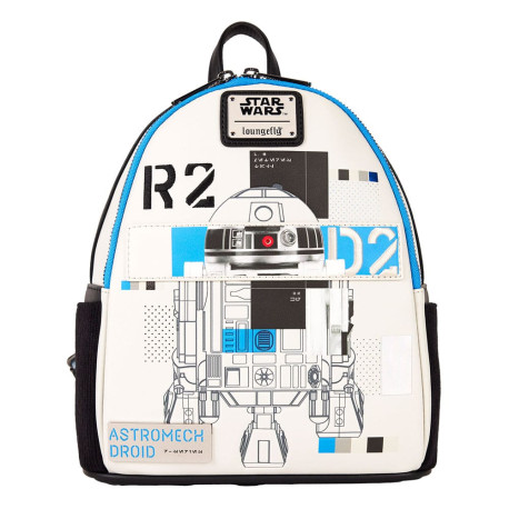 Loungefly Star Wars - The Power of the Force R2-D2 Astromech Droid Light Up 10" Faux Leather Mini Backpack