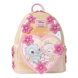 Loungefly Lilo & Stitch - Cherry Blossom Heart 10" Faux Leather Mini Backpack