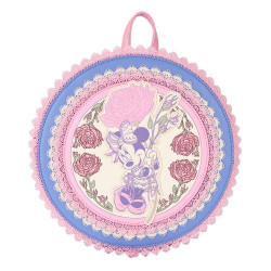 Loungefly Disney - Minnie Floral and Lace 9" Faux Leather Mini Backpack