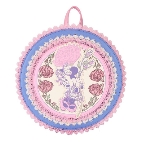 Loungefly Disney - Minnie Floral and Lace 9" Faux Leather Mini Backpack