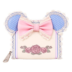 Loungefly Disney - Minnie Floral and Lace 4" Faux Leather Zip-Around Wallet