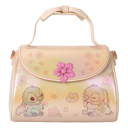 Loungefly Lilo & Stitch - Cherry Blossom Bow Handle 10" Faux Leather Crossbody Bag