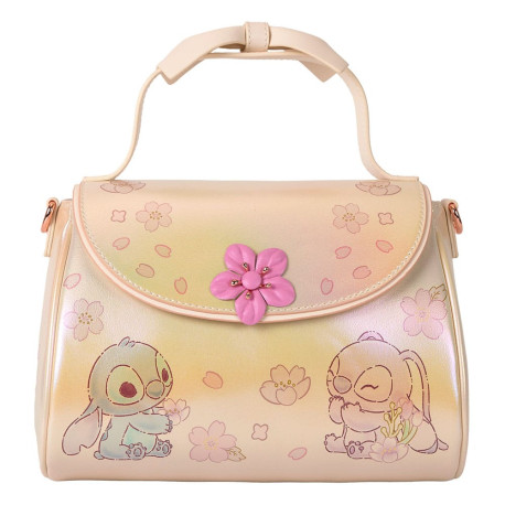 Loungefly Lilo & Stitch - Cherry Blossom Bow Handle 10" Faux Leather Crossbody Bag