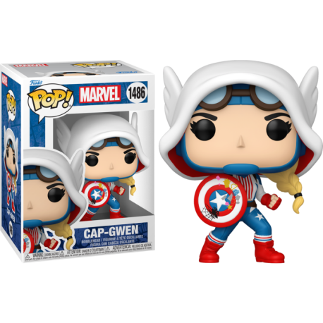 Funko Pop 1486 Cap Gwen, Spider-Gwen: Gwenverse