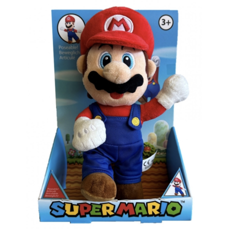 Super Mario Poseable Mario Plush, 25cm