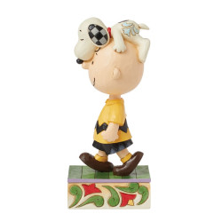 Jim Shore - Head Honcho (Snoopy On Charlie Brown's Head Figurine)
