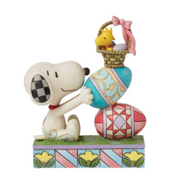 Jim Shore - Eggcellent Tower (Snoopy & Woodstock Stacked Easter Eggs Fig