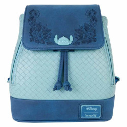 Loungefly Lilo & Stitch - Embroidered Woven 10" Faux Leather Mini Backpack