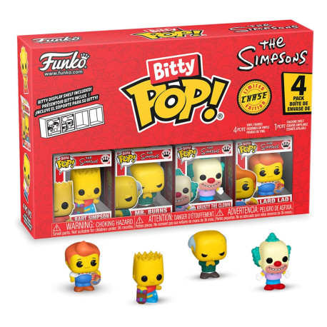 Simpsons - Bart Simpson, Mr. Burns, Krusty the Clown & Mystery Chase Bitty Pop! Vinyl Figure 4-Pack