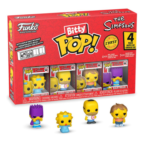 Simpsons - Maggie Simpson, Homer Simpson, Barney Gumble & Mystery Chase Bitty Pop! Vinyl Figure 4-Pack