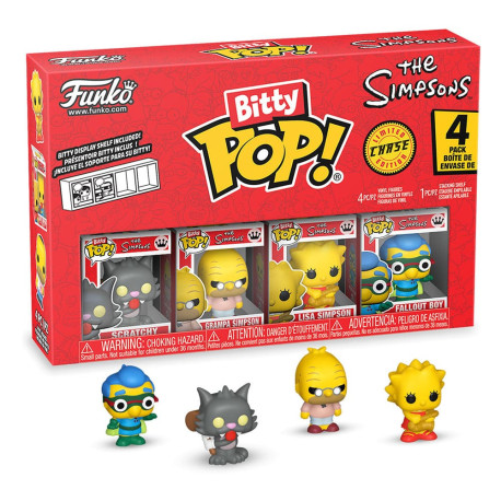 Simpsons - Scratchy, Grampa Simpson, Lisa Simpson & Mystery Chase Bitty Pop! Vinyl Figure 4-Pack