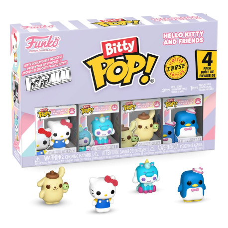 Sanrio - Hello Kitty (Classic), Cinnamoroll (Unicorn), Pompompurin & Mystery Chase Bitty Pop! Vinyl Figure 4-Pack