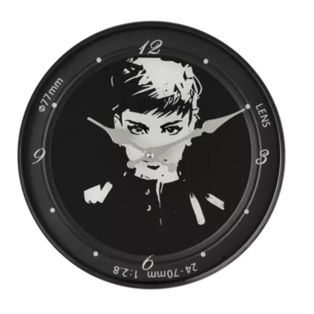 Iconic Collection Glass Wall Clock - Female Icon
