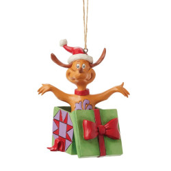 Jim Shore - Max In A Present Hanging Ornament