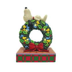 Jim Shore - Happy Holiday Dreams (Snoopy Sleeping On LED Wreath)