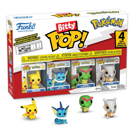 Pokemon - Pikachu, Vaporeon, Caterpie, & Cubone Bitty Pop! Vinyl Figure 4-Pack
