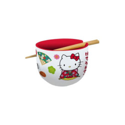 Sanrio Ramen Bowl with Chopsticks Hello Kitty Japan