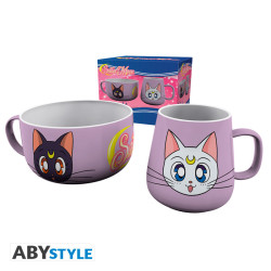 Sailor Moon - Breakfast Set Mug + Bowl - Luna & Artemis