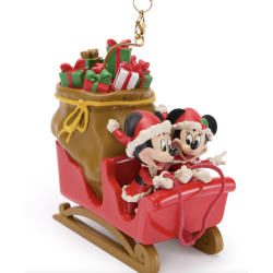 Disney Mickey and Minnie Mouse Festive Sleigh Ornament