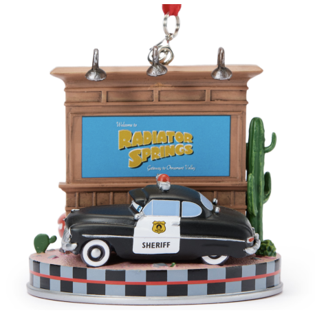 Disney Sheriff and Lightning McQueen Ornament, Disney Pixar Cars