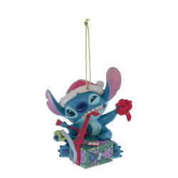 Disney Traditions - Stitch Unwrapping Christmas Gift Hanging Ornament