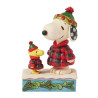 Jim Shore - Cozy Companies (Snoopy & Woodstock In Plaid Puffer Jackets)