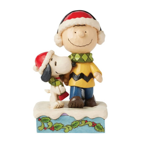 Jim Shore - Bundled In Friendship (Charlie Brown & Snoopy Wrapped In Scarf)