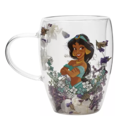 Disney Pastel Princess Floral Decorative Glass Mug - Jasmine