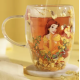 Disney Pastel Princess Floral Decorative Glass Mug - Belle