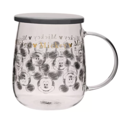 Disney Classic Collectable Glass Mug With Lid - Mickey Mouse