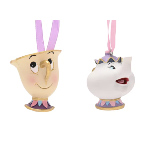 Disney Chip And Mrs Potts Set of 2 Hanging Decorations