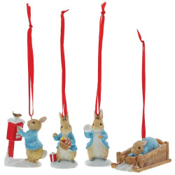 Peter Rabbit - Set Of 4 Hanging Ornaments