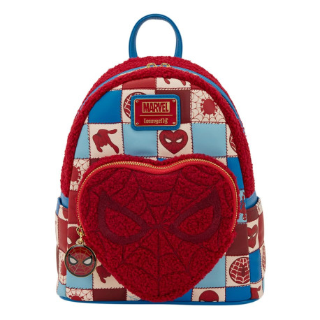 Loungefly Spider-Man - Sherpa Heart 10" Faux Leather Mini Backpack